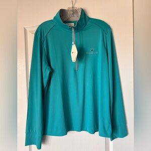 Hotel del Coronado NWT Greg Norman Play Dry 1/4 Zip Teal Pullover women XL Golf
